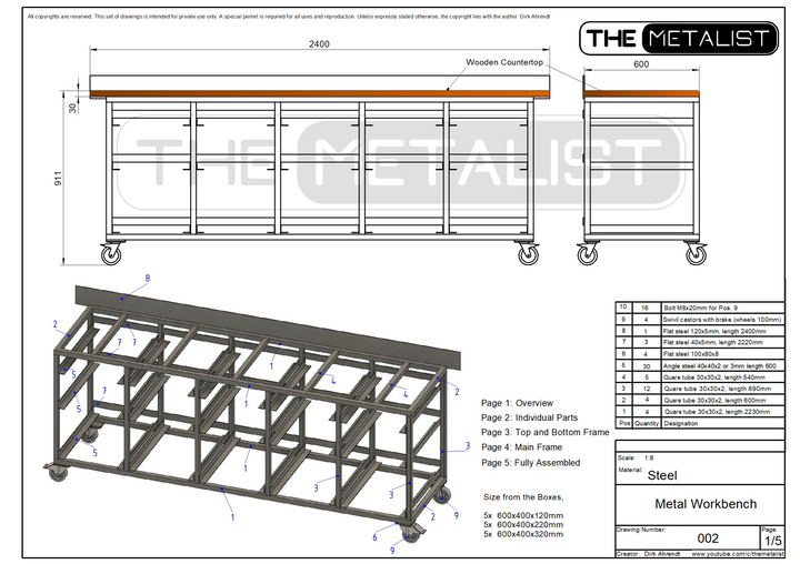 Metallwerkbank - Baupläne