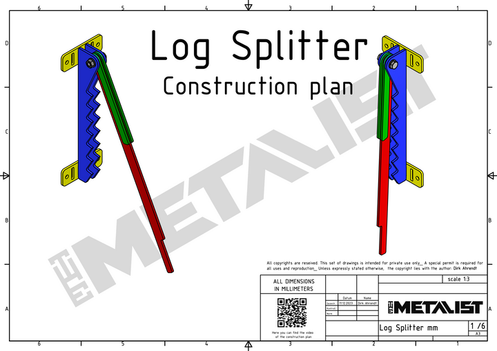 Kindling Maker // DXF-Datei mit Bauplänen in Millimeter