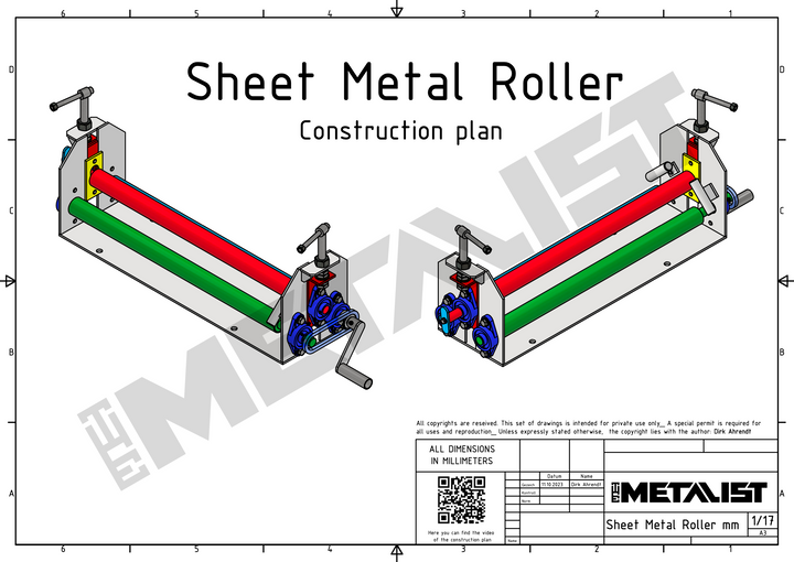 Bauplan für eine Blech Rund Biegemaschine