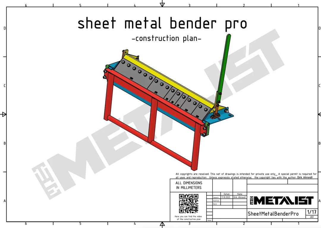 Aktion: 2 Pläne - Metal Bundle - Blechbiegemaschine u. Blechrundbiegemaschine